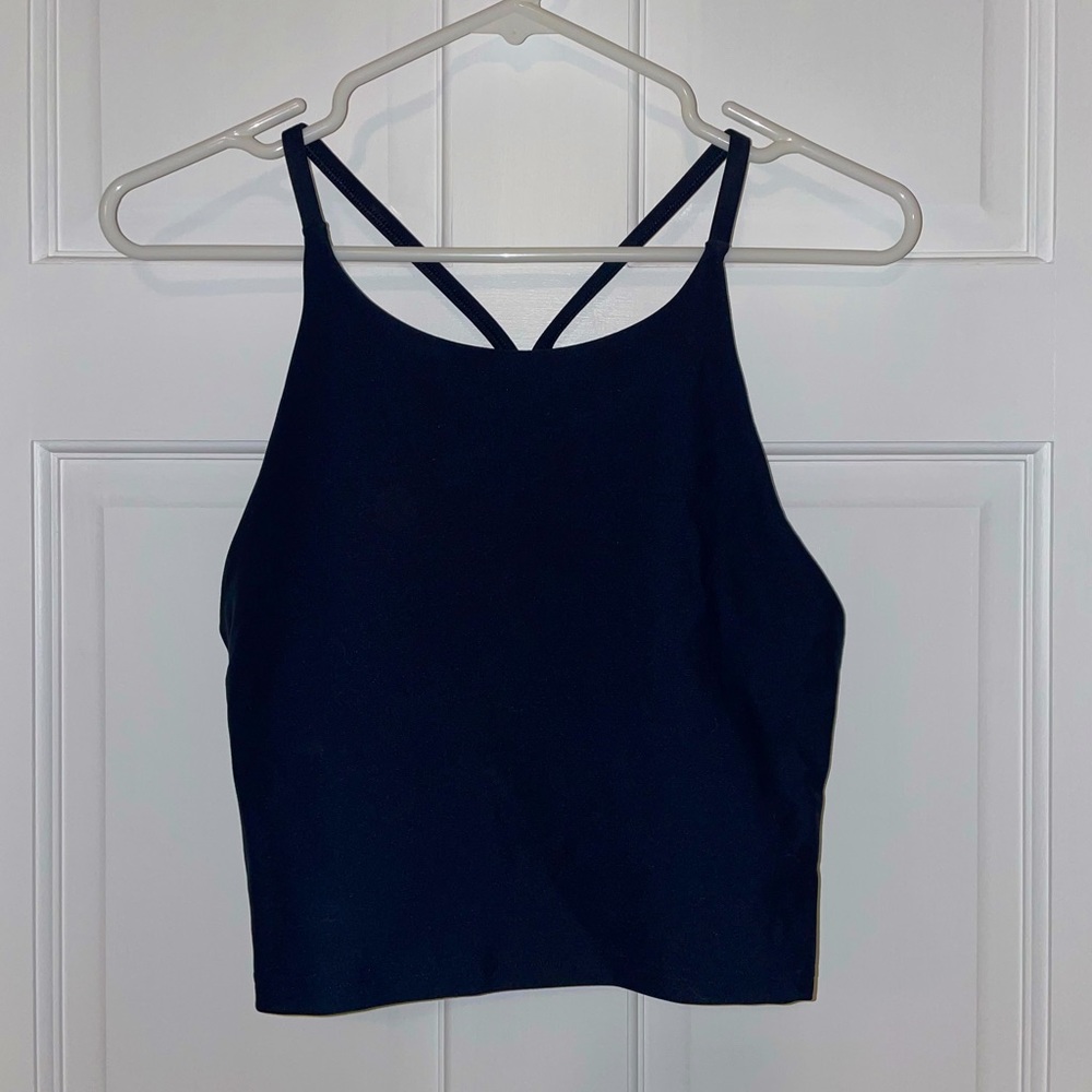 Large Old Navy Navy Blue Light Support PowerSoft Longline Sports Bra